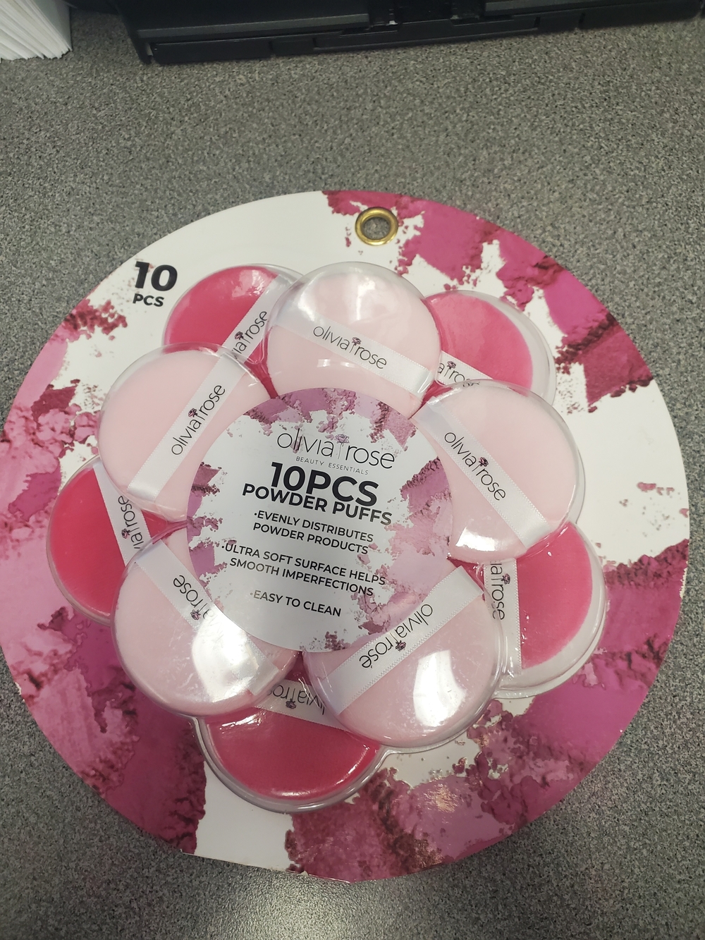 Olivia Rose Pink Powder Puffs - 10 Pack